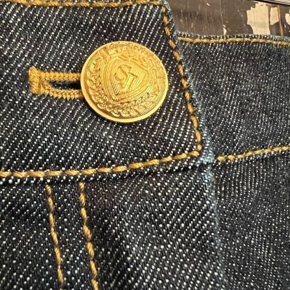 NWOT St. John Sport NWOT Women's Straight Leg Gold Embellished Jeans Size 4 - Picture 3 of 10